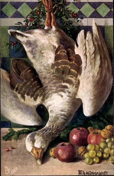 6 Künstler AK im Umschlag von Fritz Hildebrandt, Wild- und Geflügelstillleben