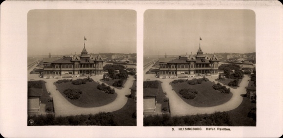Stereo Foto Hälsingborg Helsingborg Schweden, Hafen-Pavillon