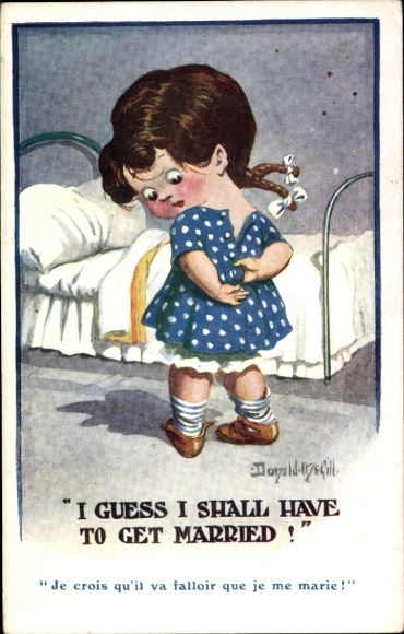 Künstler Ak McGill, D., Mädchen, Kleid, Reißverschluss