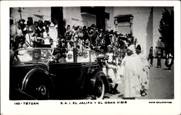 Foto Ak Tetuan Tétouan Marokko, Khalif und Großwesir im Automobil
