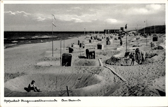 Ak Darłówko Rügenwaldermünde Pommern, Strand
