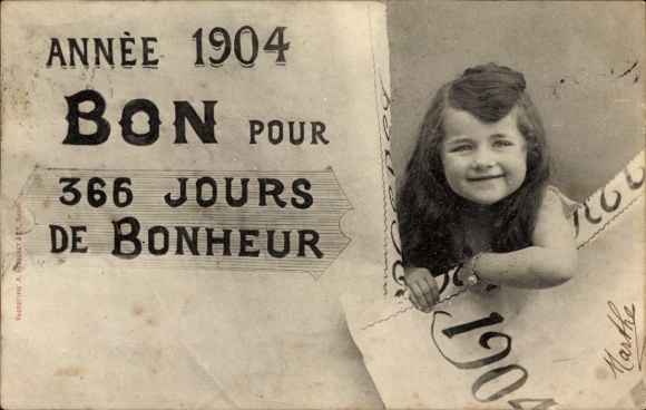 Ak Glückwunsch Neujahr, Jahreszahl 1904