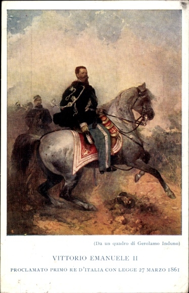 Künstler Ak Induno, Gerolamo, Vittorio Emanuele II, Proclamato Primo Re d'Italia 1861