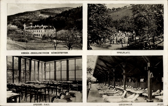 Ak Königstetten in Niederösterreich, Kindererholungsheim, Spielplatz, Speisesaal