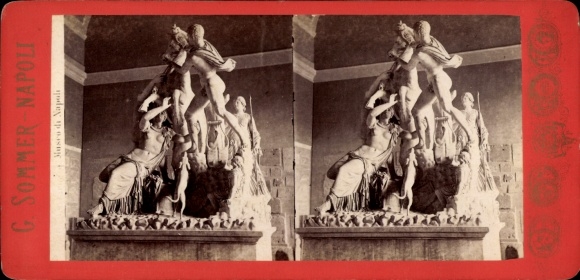 Stereo Foto Napoli Neapel Campania, Museum, Statue