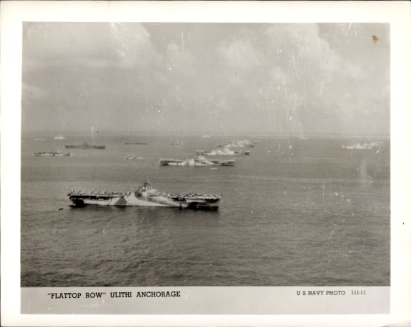 Ak Amerikanische Kriegsschiffe Flattop Row, US Navy