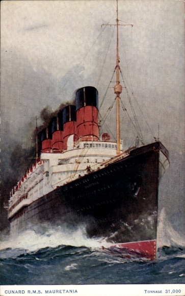 Ak Dampfschiff RMS Mauretania, Cunard Line