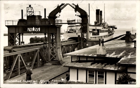 Ak Sassnitz auf Rügen, Fährschiff Anlagen