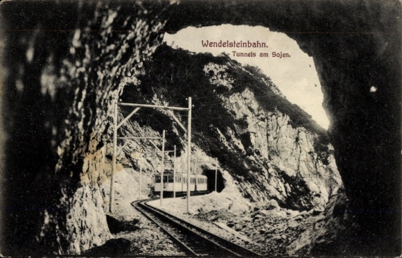 Ak Bayrischzell im Mangfallgebirge Oberbayern, Wendelsteinbahn, Tunnels am Sojen