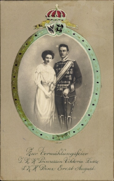 Passepartout Ak Prinzessin Viktoria Luise, Prinz Ernst August, Vermählungsfeier