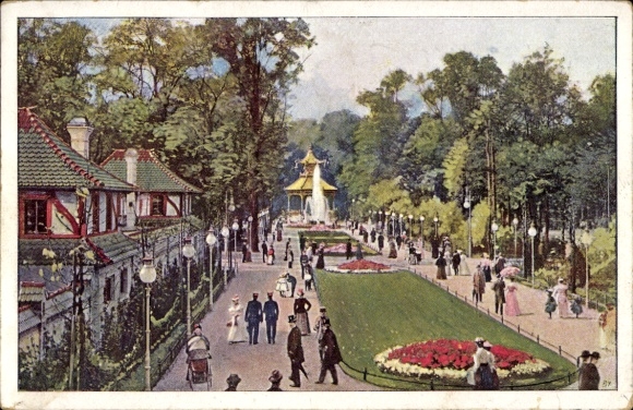 Ak Berlin Charlottenburg, Dreisternpromenade im Zoologischen Garten, Kinderwagen