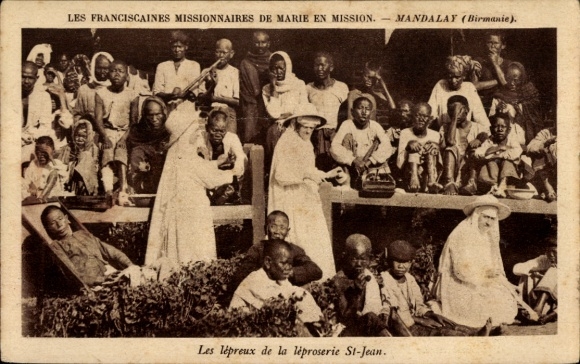 Ak Mandalay Indien, Franciscaines Missionnaires, Les Lépreux et la Léproserie Saint Jean