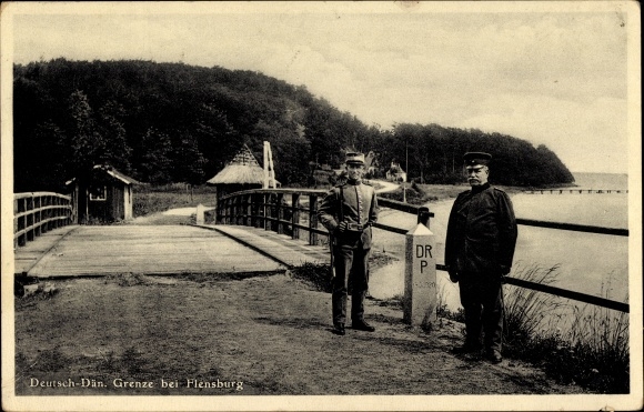 Ak Flensburg in Schleswig Holstein, Deutsch dänische Grenze