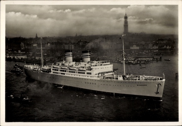 Ak Blick auf Dampfer Windhuk im Hafen, DOAL
