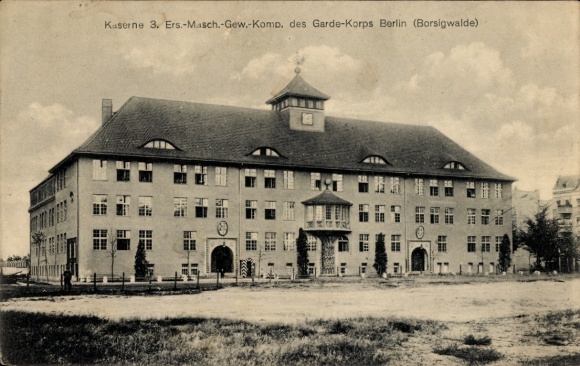 Ak Berlin Reinickendorf Borsigwalde, Kaserne. 3. Ersatz-Masch.-Gew.-Komp. des Garde-Korps