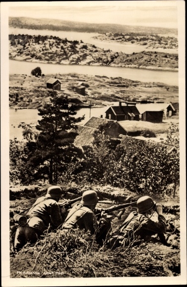 Ak Deutsche Wehrmacht, Unteroffiziere im Kampf, Sicherung der Küste, MG