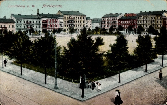 Ak Gorzów Wielkopolski Landsberg an der Warthe Ostbrandenburg, Moltkeplatz