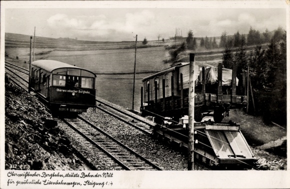Ak Oberweißbach im Weißbachtal Thüringen, Oberweißbacher Bergbahn, Bahnschienen