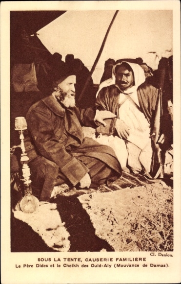 Ak Damas Damaskus Syrien, Sous la Tente, Causerie Familiere, Le Pere Dides, Cheikh des Ould Aly