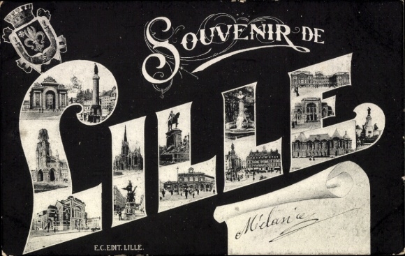 Buchstaben Ak Lille Nord, Wappen, Denkmal, Platz, Bahnhof