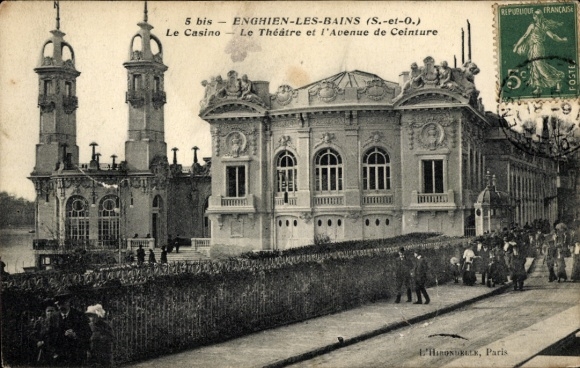 CPA Enghien-les-Bains Val d'Oise, Casino, Theatre, Avenue de Ceinture