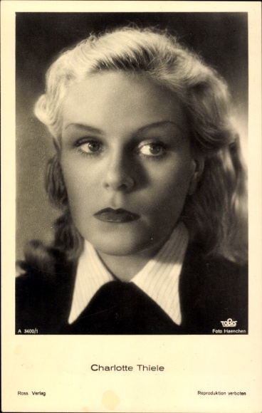 Ak Schauspielerin Charlotte Thiele, Portrait, Ross 3400/1
