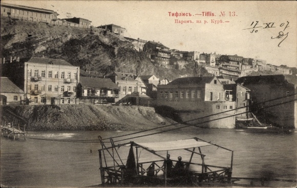 Ak Tiflis Georgien, Kura Fluss, Fähre