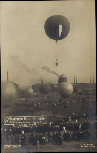 Ak Berlin Wilmersdorf Schmargendorf, Internationale Ballon-Wettfahrten Oktober 1908