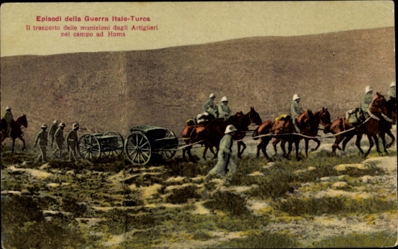 Ak Episodi della Guerra Italo-Turco, Trasporto delle munizioni dagli Artiglieri