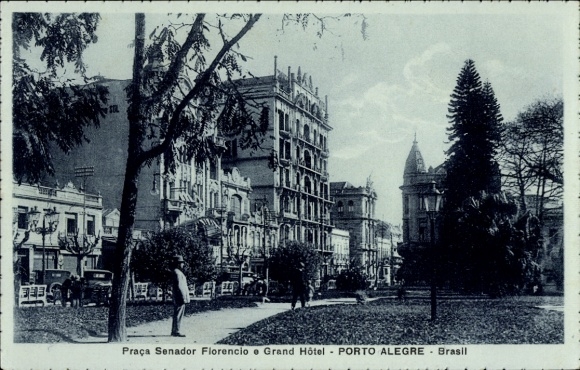 Ak Porto Alegre Brasilien, Praça Senador Florencio, Grand Hôtel,  Brasil