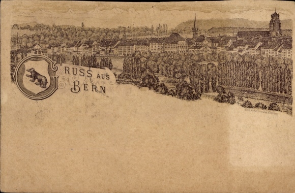 Vorläufer Litho Bern Stadt Schweiz, Gesamtansicht