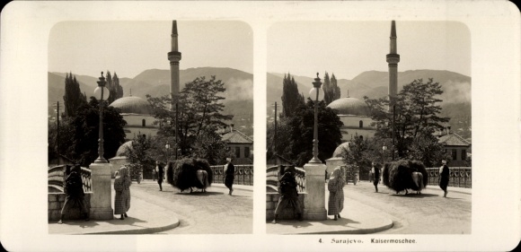Stereo Foto Sarajevo Bosnien Herzegowina, Kaisermoschee