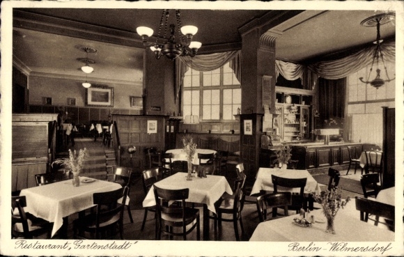 Ak Berlin Wilmersdorf, Restaurant Gartenstadt, Essraum