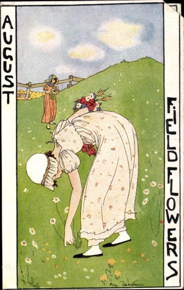 Künstler Ak Cramer, Rie, August, Field Flowers, Allegorie