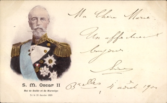Ak Oskar II., König von Schweden und Norwegen