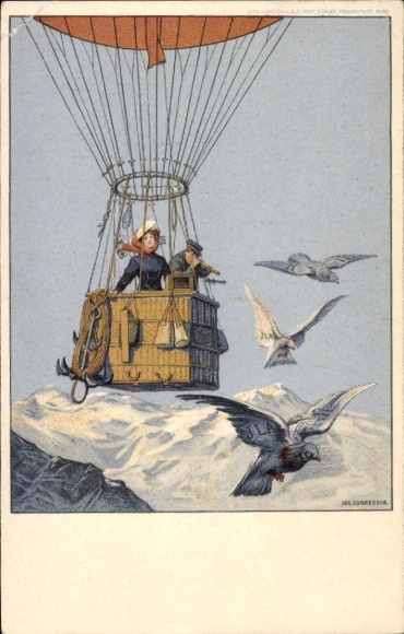 Künstler Ak Internationale Luftschifffahrt Ausstellung Frankfurt am Main 1909, ILA, Ballon