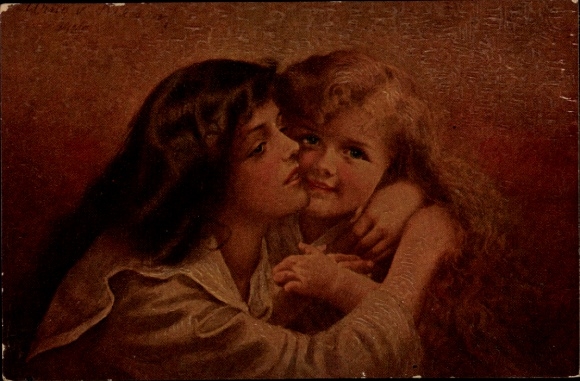 Künstler Ak Riesen, Geschwister