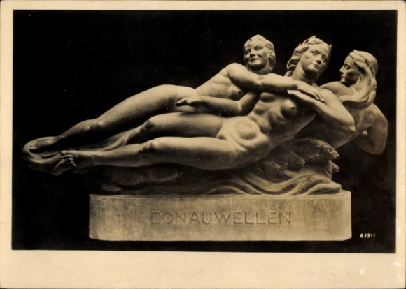 Ak Plastik von Professor Josef Müllner, Donauwellen