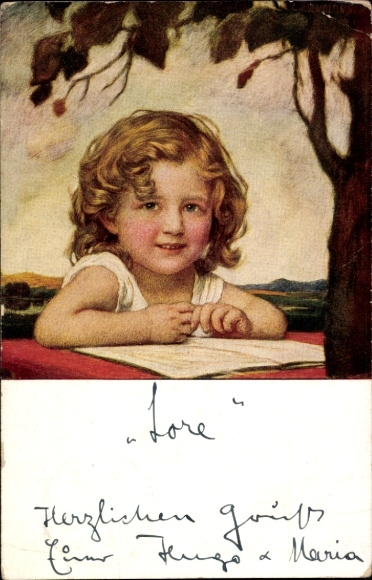 Künstler Ak von Zumbusch, Ludwig, Blondchen, Kinderportrait