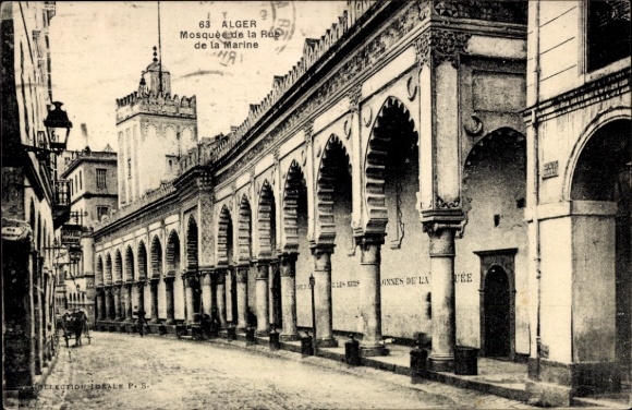 Ak Algier Alger Algerien, Moschee,  Architektur, Straße, 1929