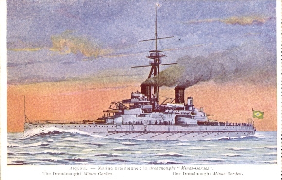 Ak Brasilianisches Kriegsschiff, Marine brésillienne, Dreadnought Minas Geraes