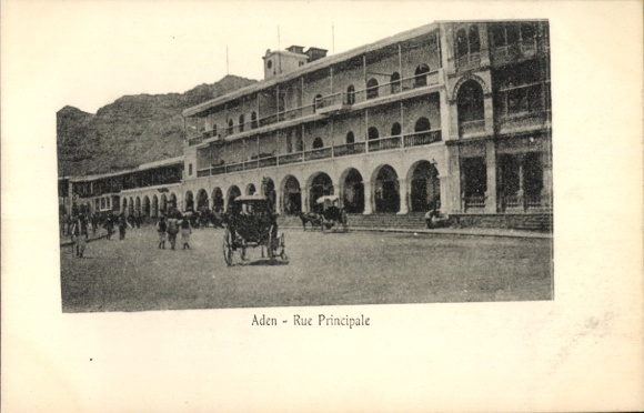 Ak Aden Jemen,  Rue Principale, Straßenansicht, Menschen, Kutschen
