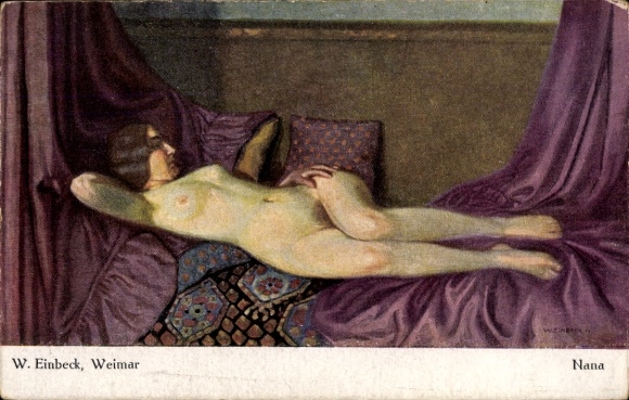 Künstler Ak Einbeck, W., Frauenakt, Nana, Erotik