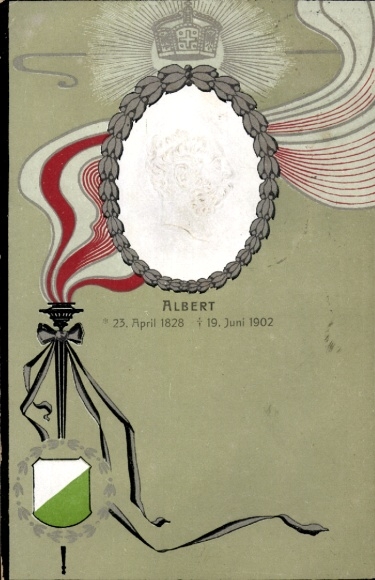 Ak König Albert von Sachsen, Wappen