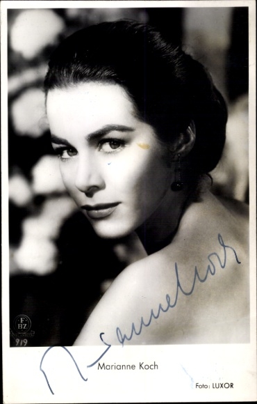 Ak Schauspielerin Marianne Koch, Portrait, Autogramm