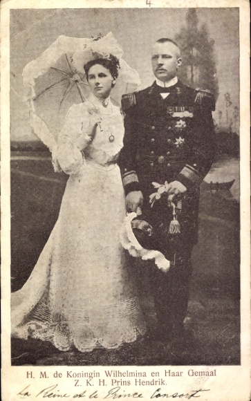 Ak Königin Wilhelmina der Niederlande, Prinz Heinrich, Portrait