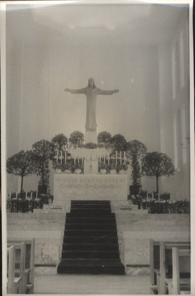 Original Foto Berlin Schmargendorf, Salvatorkirche, Altar, um 1948