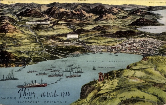 Landkarten Ak Salonique Saloniki Thessaloniki Griechenland, Gesamtansicht