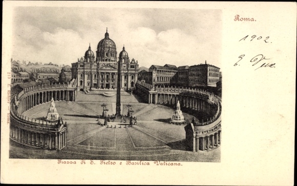 Ak Vatikan Rom Lazio, Petersplatz, Petersdom