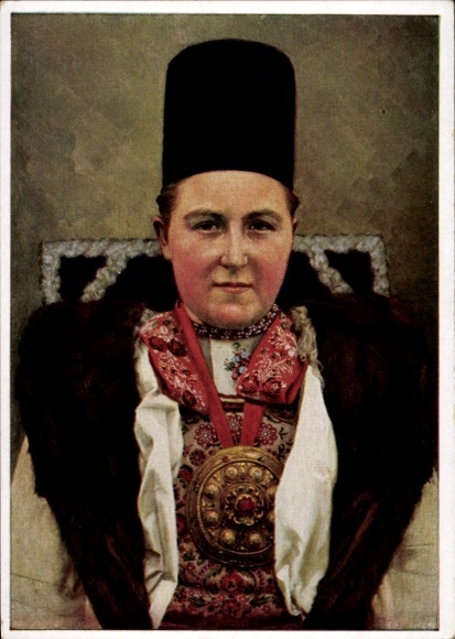 Künstler Ak Retzlaff, Hans, Braut aus Urwegen im Unterwald, Siebenbürgisch Sächs. Volkstrachten